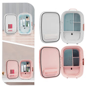 12L Beauty Fridge for Cosmetics Storage White Pink Compact Skincare Refrigerator Cooling and Heating for Makeup Skincare Products
