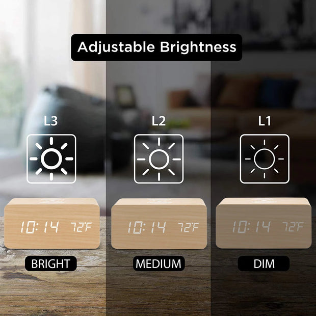 Elegant LED Alarm Clock With USB Charging For Easy Mornings