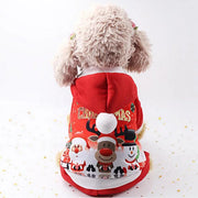 Cozy Festive Dog Coat Sweater With Hood Keeps Pup Warm