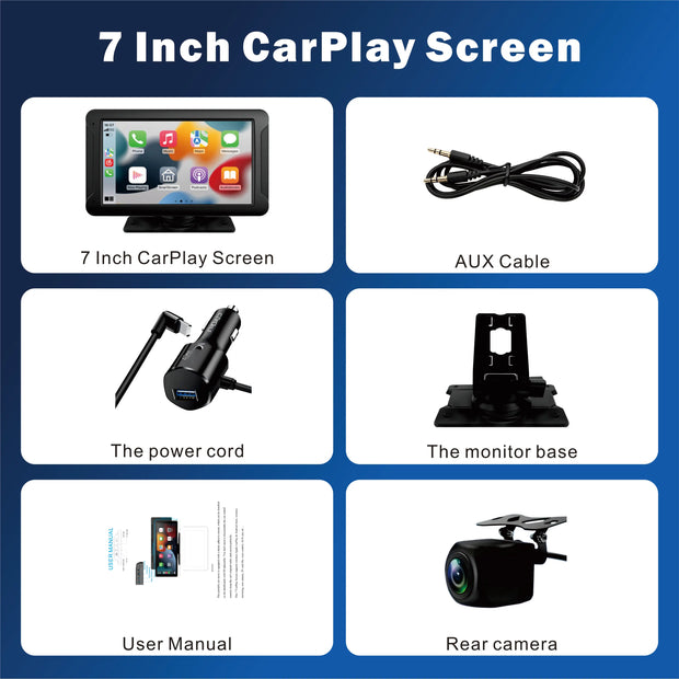 7 Inch Wireless CarPlay Android Auto Touchscreen with Bluetooth Navigation Mirror Link FM Voice Control and Magnetic Mount - My Variety Superstore 25