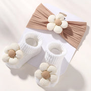 Lovely Baby Headband Socks Set Soft Nylon Floral Comfort
