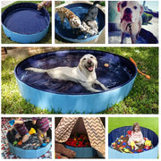 Dog Swimming Pool & Pool Cover Portable Plastic Pool Grooming Tub Bathing Scratch Resistance Pet Pools Bathtub for Large Dogs - My Variety Superstore 25