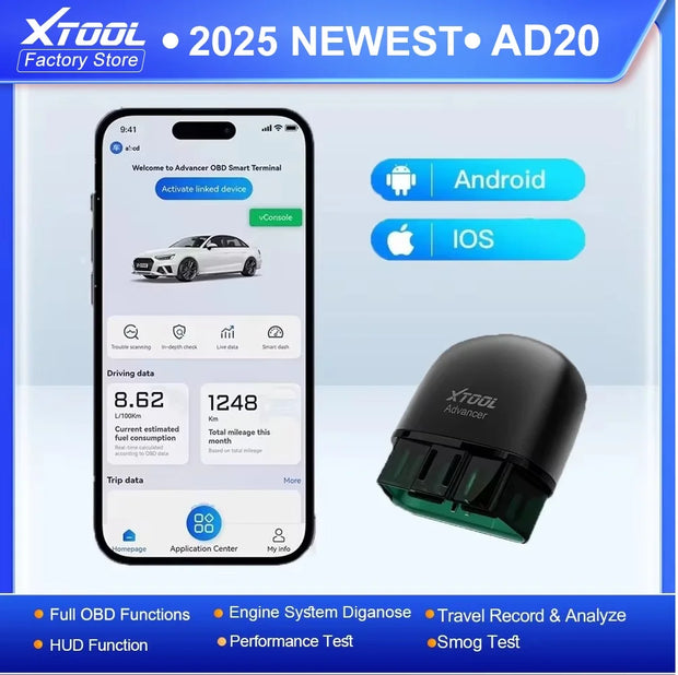XTOOL AD20 Bluetooth OBD2 Scanner For Engine System Diagnostic Code Reader HUD Display Perfromance Test Lifetime Free Update - My Variety Superstore 25
