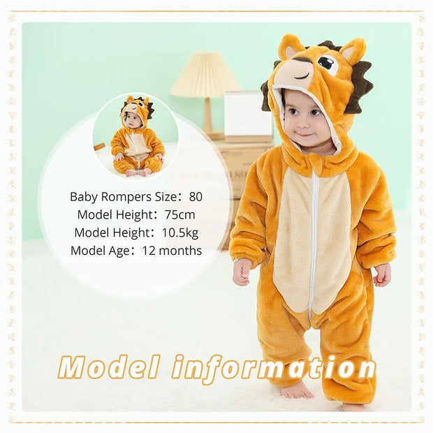 Adorable Dinosaur Baby Romper With Cozy Flannel For Ultimate Warmth