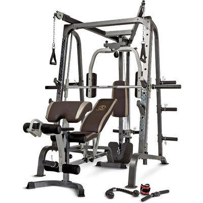 Marcy Smith Cage Workout Machine Full Body Strength Training Home Gym Equipment with Leg Developer and Press Bar