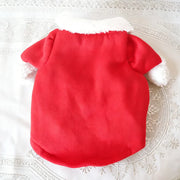 Festive Santa Cosplay Dog Jumpsuit Fleece Lined Keeps Cozy