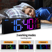 16 Inch Large Digital Wall Clock Big LED Display with Remote 8 RGB Color Alarm DST Temperature for Living Room Kitchen - My Variety Superstore 25