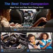 120W Car Socket Charger Adapter – USB Fast Charger Splitter with LED Voltmeter & Multi Ports