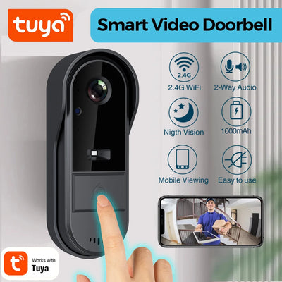 Tuya WiFi doorbell  2-way HD 1080P, microSD/cloud, waterproof, 1000mAh battery, long standby,Wireless Security Camera - My Variety Superstore 25