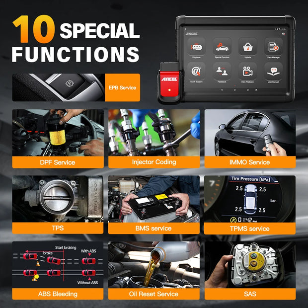 Ancel X6 OBD2 Scanner Professional Car Diagnostic Tools All System ABS Oil EPB DPF Reset Code Reader OBD 2 Automotive Scanner - My Variety Superstore 25