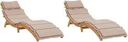 Modern Cream White Sun Loungers with Cushions – Foldable Solid Acacia Hardwood for Outdoor