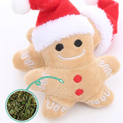 Joyful Gingerbread Plush Catnip Teething Toy for Pets Fun