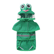 Fashionable Reflective Pet Dog Raincoat Cute Animal Hooded Waterproof Jacket for Big Dogs