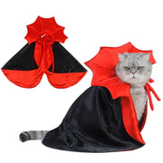 Vibrant Vampire Cloak Pet Costume With Pumpkin Print Fun