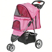 Joyful Foldable 3 Wheel Pet Stroller Cup Holder For Jogging
