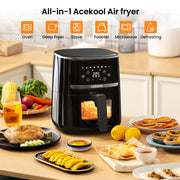 5 Quart Digital Display Air Fryer Toaster Oven Combo with 8 Cooking Presets Oilless Cooker and Dishwasher Safe Basket