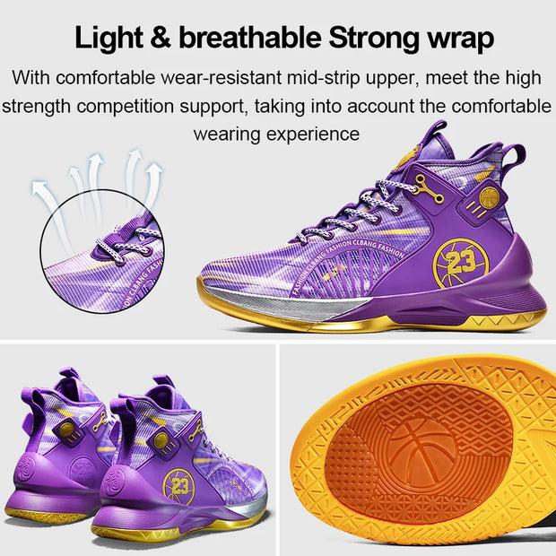 Elite Mens Basketball Shoes Breathable Non Slip Secure Grip