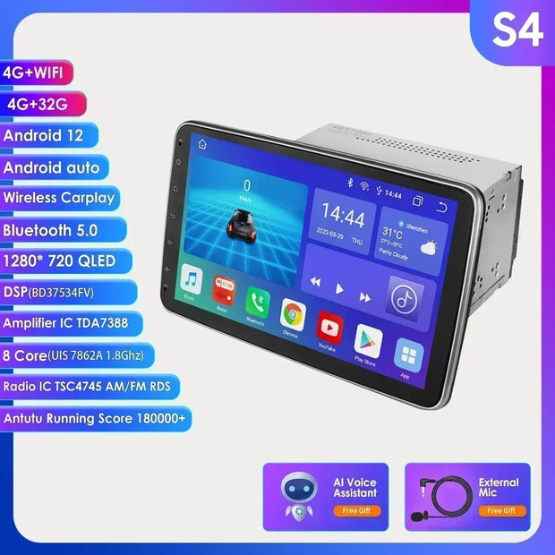 10.1 Inch Octa Core Carplay Car Stereo Universal Double Din Android Radio Rotatable Screen Multimedia Player Video Autoradio Audio RDS DSP - My Variety Superstore 25