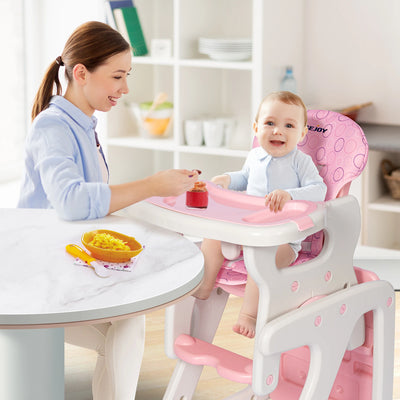Baby High Chair Foldable  &  2-in-1 with Table Footrest, Detachable Double Tray, Easy to Clean Feeding Detachable Highchair - My Variety Superstore 25