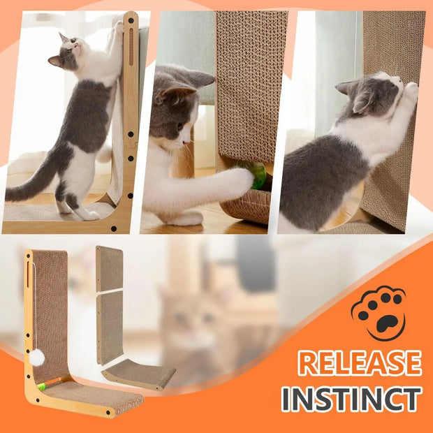 L Shape Cat Scratcher, 23.6 Inch Cat Scratchers for Indoor Cats, Protecting Furniture Cat Scratch Pad, Cardboard Cat Scratching - My Variety Superstore 25