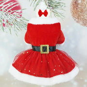 Bold Father Christmas Pet Costume With Bow Enduring Delight