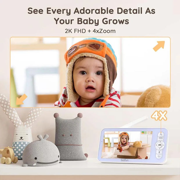 BOIFUN 2K 5'' Screen Control Wifi Video Baby Monitor Camera, ,Two-Way Talk, Motion&Crying Detection, Auto Tracking, Night Vision - My Variety Superstore 25