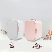 12L Beauty Fridge for Cosmetics Storage White Pink Compact Skincare Refrigerator Cooling and Heating for Makeup Skincare Products