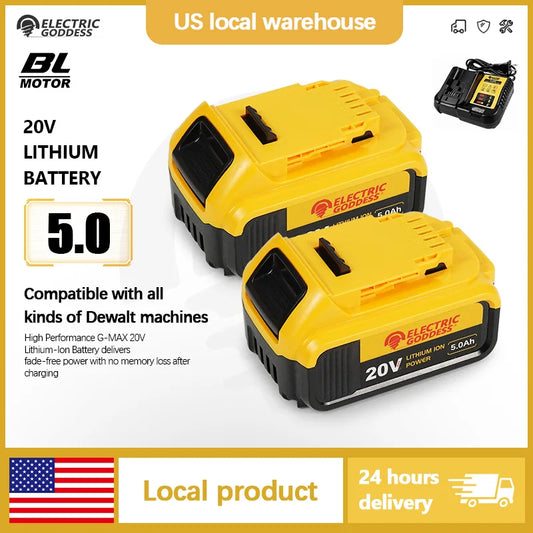 Fit For Original Dewalt 20V 5Ah Lithium Ion Battery Replacement For Dewalt Power Tools