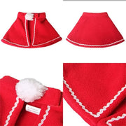 Festive Cat Cloak Scarf With Plush Santa Hat Holiday Fun