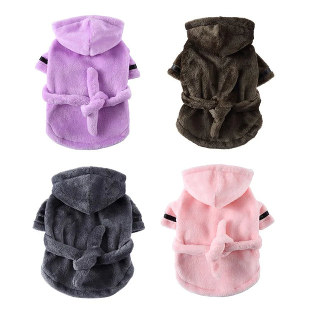 Pet Dog Bathrobe Hooded Pajamas – Soft Drying Towel Clothes for Small to Large Dogs & Cats