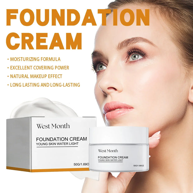 Moisturizing Concealer Cream Skin Tone Lightening Blemish Cover Waterproof Whitening BB Cream Makeup Base Primer