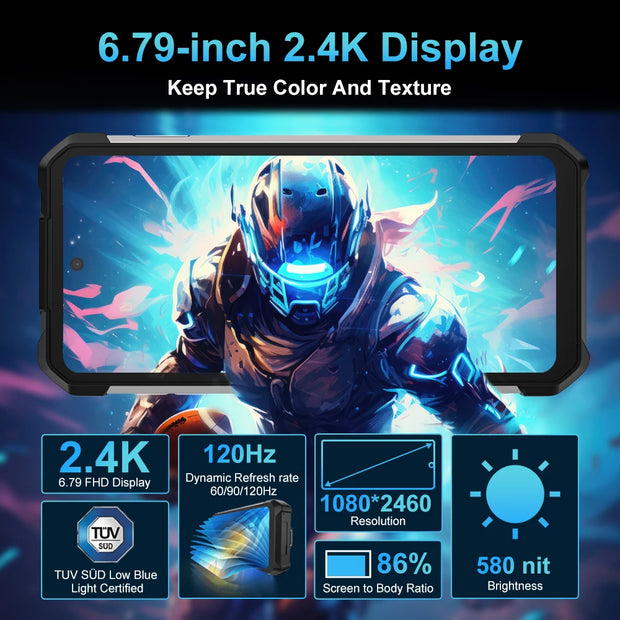 8849 Tank 2 Pro Unihertz Rugged Smartphone with Projector 16GB 256GB 23800mAh 120W Android 14 Phone 100MP Cell Phone