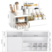 Makeup Organizer with Drawers Multifunctional Cosmetic Storage for Brushes Perfumes and Beauty Products Desktop Vanity Organizer
