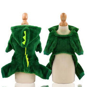 Cozy Dog Costume Dinosaur Winter Plush Coat Keeps Pets Warm