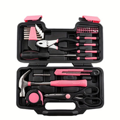 39-Piece All Purpose Household Pink Tool Kit for Girls, Ladies and Women - includes All Essential Tools for Home, Garage, Office and College Dormitory Use - My Variety Superstore 25