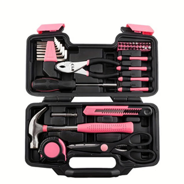 39-Piece All Purpose Household Pink Tool Kit for Girls, Ladies and Women - includes All Essential Tools for Home, Garage, Office and College Dormitory Use - My Variety Superstore 25