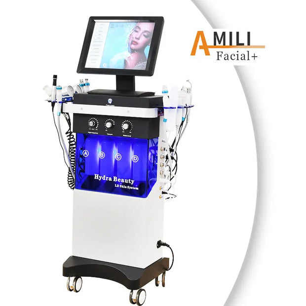 14 In 1 Diamond Peeling Hydro Facial Machine Water Jet Aqua Facial Vacuum Skin Care Cleaning Lifting Bubble Spa