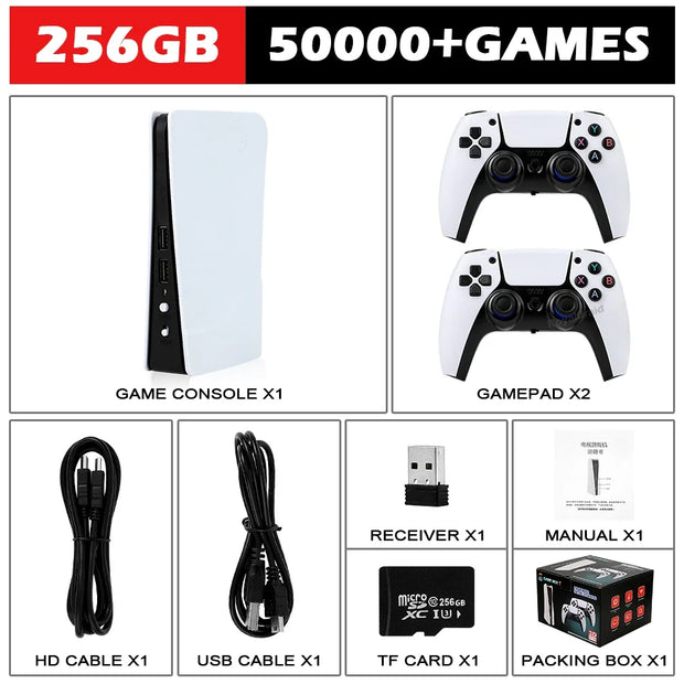 GB5 Video Game Console 256GB/128GB/64G 50000 + Retro Games HD TV Game Box 5 Two Gamepads For PS1/PPSPP/MAME Arcade Gaming Stick - My Variety Superstore 25