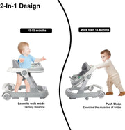 2 in 1 Baby Walker, Toddler Baby Push Walker with Removable Feeding Tray and Music Tray(Without Battery), Foldable Walker - My Variety Superstore 25