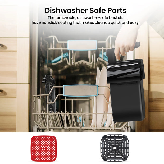 5 Quart Digital Display Air Fryer Toaster Oven Combo with 8 Cooking Presets Oilless Cooker and Dishwasher Safe Basket