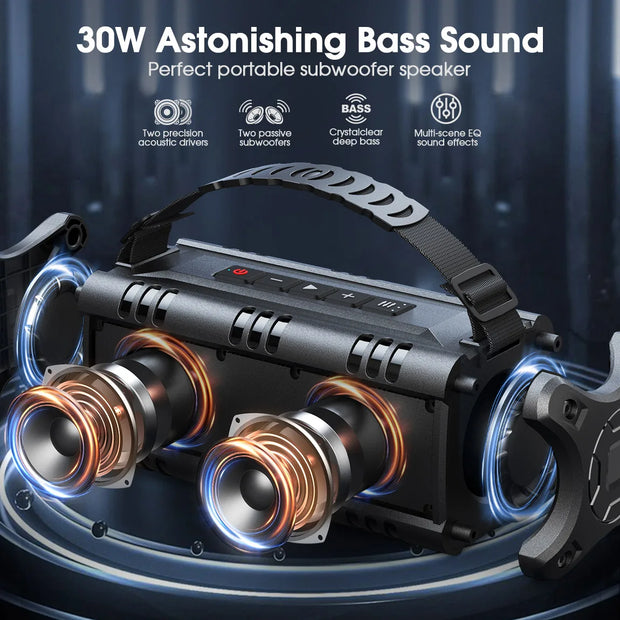 W King Bluetooth Speaker 30W Portable Wireless Loud Speaker IPX6 Waterproof Outdoor Speaker 24 Hour Playtime EQ AUX TF Card - My Variety Superstore 25