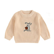 Charming Infant Pumpkin Patch Sweater with Unique Scalloped Hem