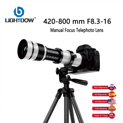 Lightdow 420-800mm F8.3-16 Professional Super Telephoto Manual Zoom Lens with T2 Ring Adapter USA Delivery - My Variety Superstore 25