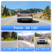 AZDOME 4 Channel Dash Cam 360 Degree View Car DVR 5G WiFi Dash Camera 2K Plus 3 1080P Built in 128GB eMMC 24 Hour Parking - My Variety Superstore 25