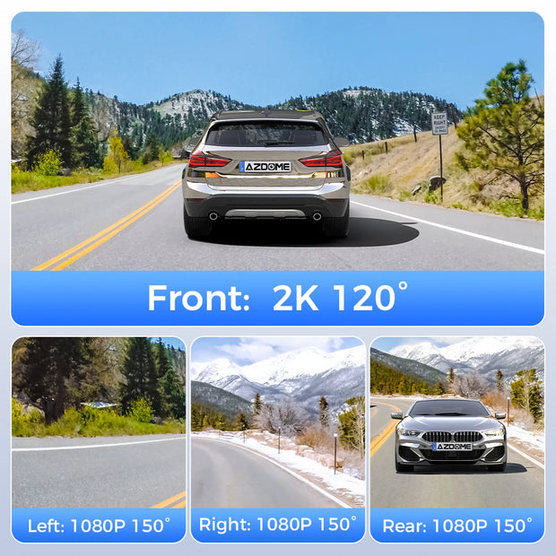 AZDOME 4 Channel Dash Cam 360 Degree View Car DVR 5G WiFi Dash Camera 2K Plus 3 1080P Built in 128GB eMMC 24 Hour Parking - My Variety Superstore 25