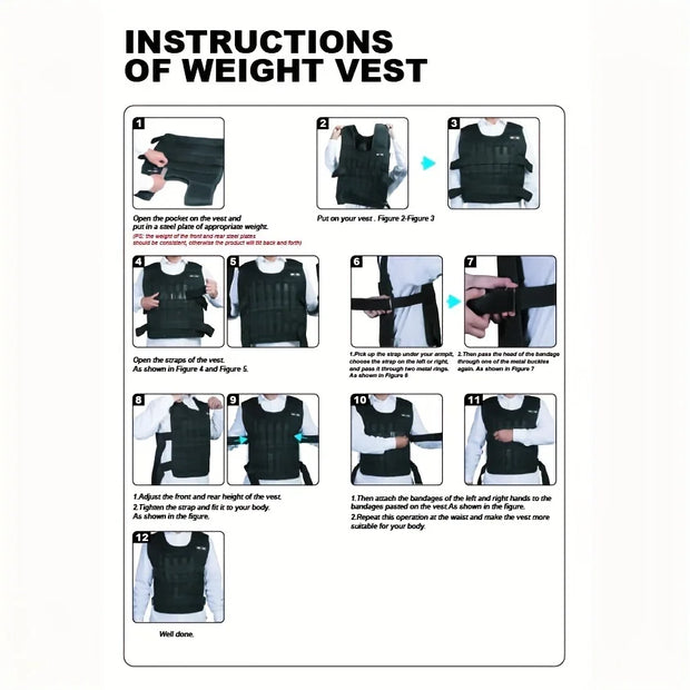 Adjustable Weight Vest Ankle Weights Wrist Weights Gym Running Weights Strength Training Equipment Fitness Tool