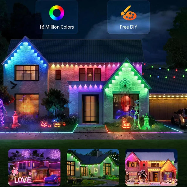Stunning Smart RGBIC LED String Lights IP67 App Control Glow