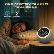 White Noise Sound Machine Alarm Clock with Night Light 25 Soothing Sounds 5W Stereo Speaker Sleep Timer Dimmable Clock - My Variety Superstore 25