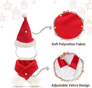 Festive Pet Costume Set Adjustable Santa Hat Scarf Fun