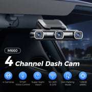 AZDOME 4 Channel Dash Cam 360 Degree View Car DVR 5G WiFi Dash Camera 2K Plus 3 1080P Built in 128GB eMMC 24 Hour Parking - My Variety Superstore 25